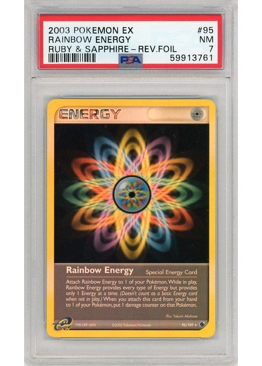 Rainbow Energy – 95/109 – Reverse Foil – PSA 7
