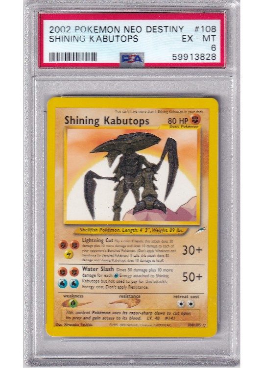 Shining Kabutops PSA 6 - Gradede pokemon kort på Pokemons.dk