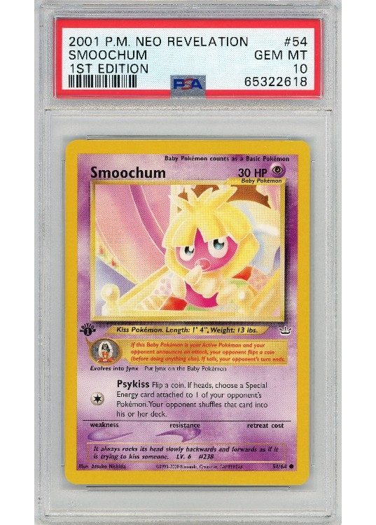 Smoochum 54/64 1st Edition PSA 10