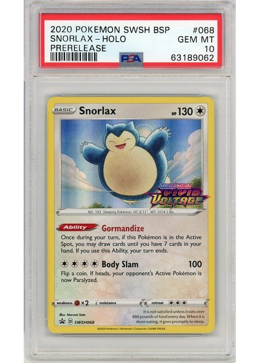 Snorlax – SWSH068 – PSA 10