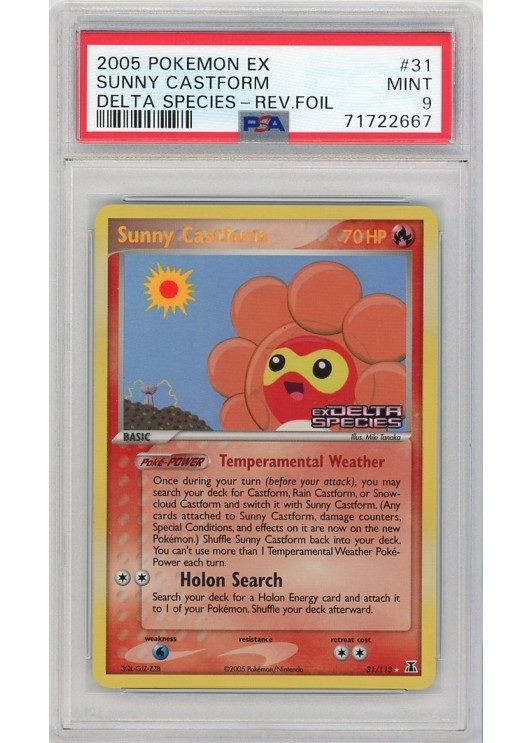 Sunny Castform 31/113 Reverse Foil PSA 9