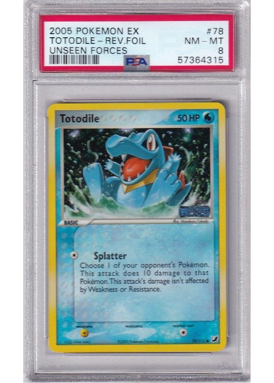 Totodile 78/115 Reverse Foil PSA 8