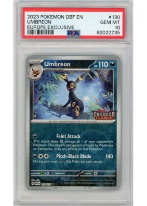 Umbreon Obsidian Flames Stamp 130/197 Reverse Foil PSA 10