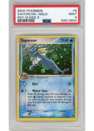 Vaporeon Cosmos Holo 6/17 PSA 9