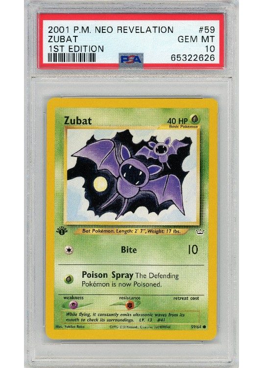 Zubat 59/64 1st Edition PSA 10