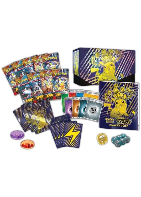 Elite Trainer Box - Pikachu - SV08 Surging Sparks - Stellar Crown Elite Trainer Box indhold