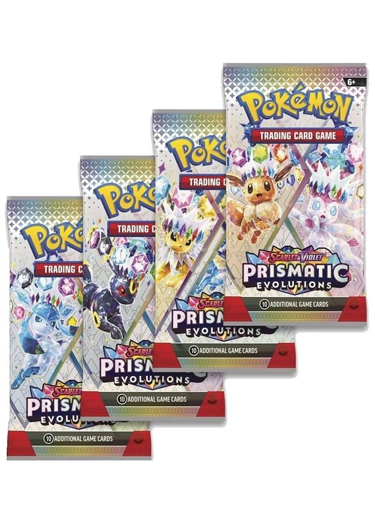 Booster Pack full artwork set (4 stk.) fra SV08.5 Prismatic Evolutions
