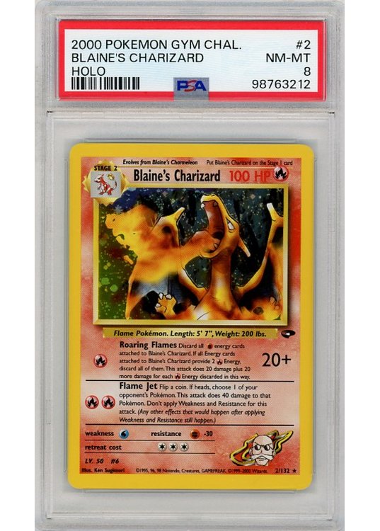 Blaine's Charizard 2/132 PSA 8