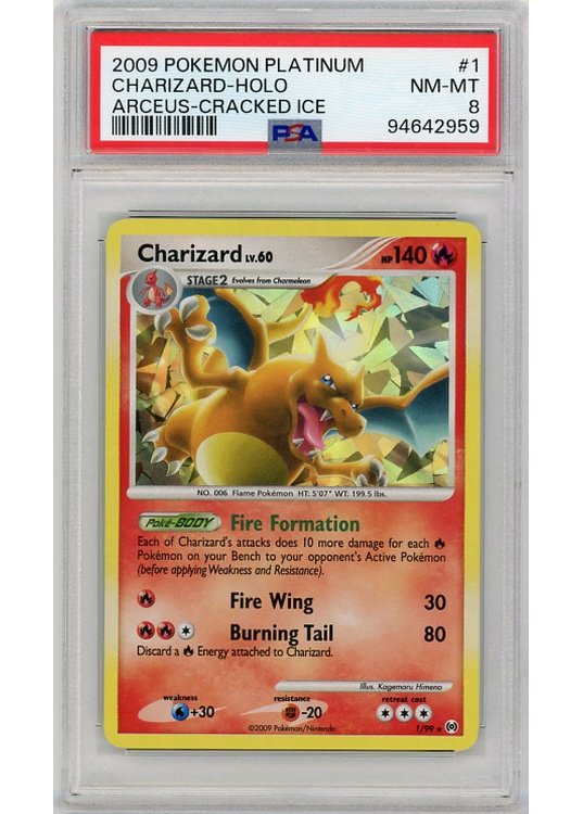 Charizard Cracked Ice Holo 1/99 PSA 8