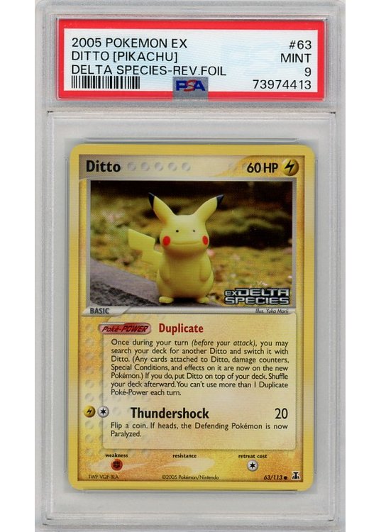 Ditto (Pikachu) – 63/113 – Reverse Foil – PSA 9
