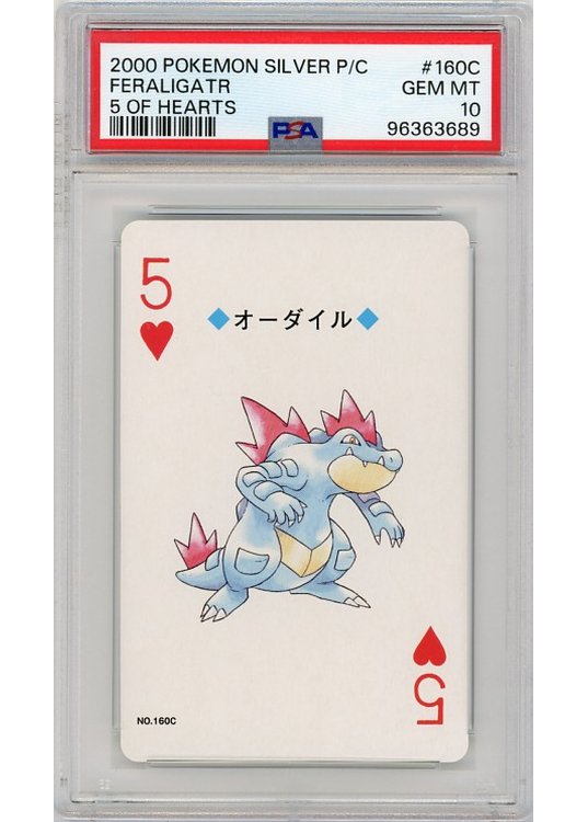 Feraligatr Hjerter 5 Silver Poker Set 160C PSA 10