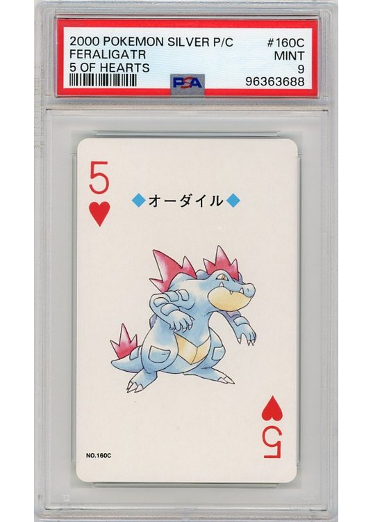 Feraligatr Hjerter 5 Silver Poker Set 160C PSA 9
