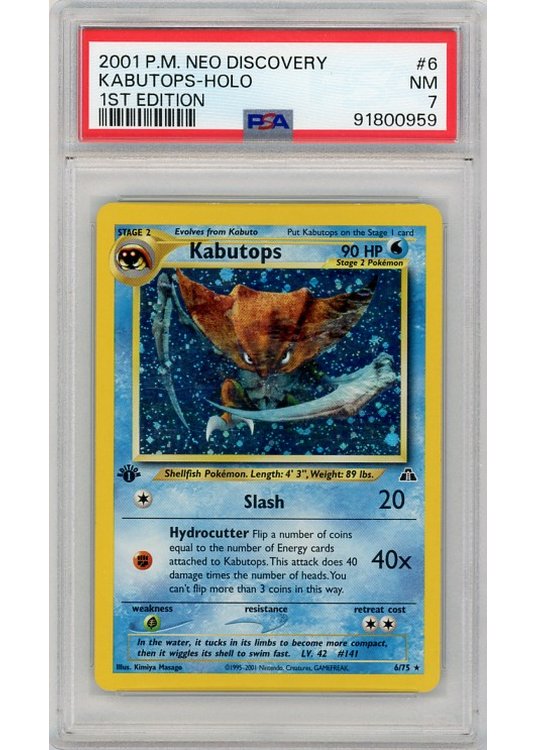 Kabutops 6/75 1st Edition PSA 7