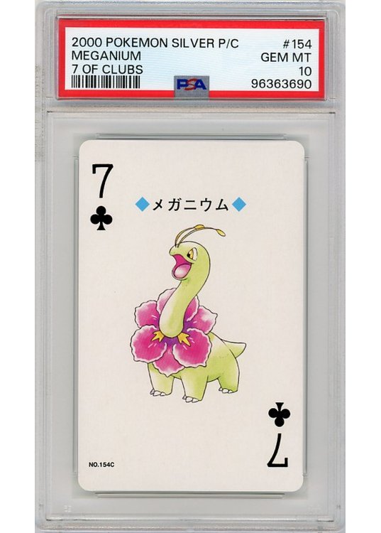 Meganium Klør 7 Silver Poker Set 154 PSA 10