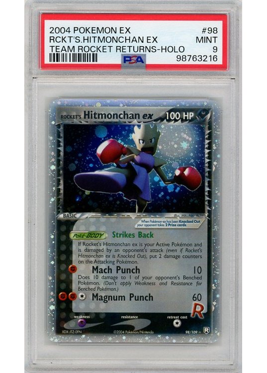 Rocket's Hitmonchan ex 98/109 PSA 9