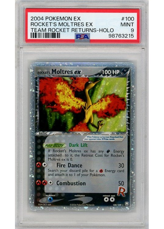 Rocket's Moltres ex 100/109 PSA 9