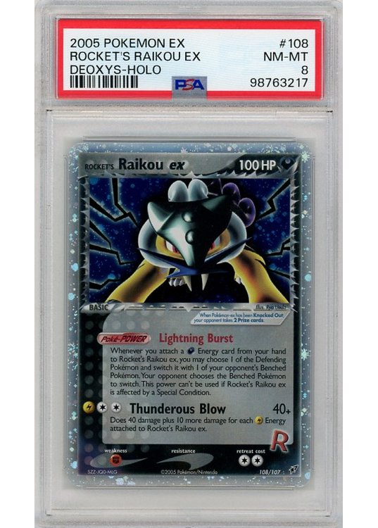 Rocket's Raikou ex 108/107 PSA 8