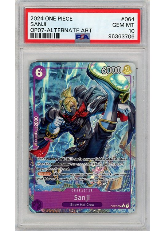 Sanji (Alternate Art) (One Piece) OP07-064 PSA 10