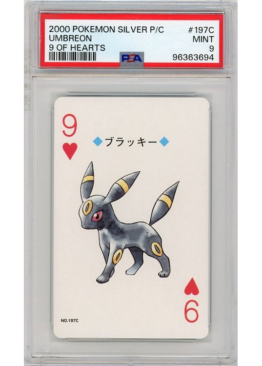 Umbreon Hjerter 9 Silver Poker Set 197C PSA 9