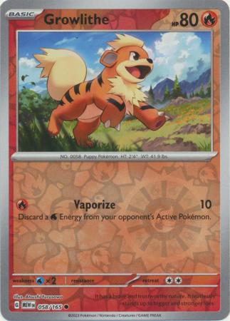 Growlithe - 058/165 - Reverse