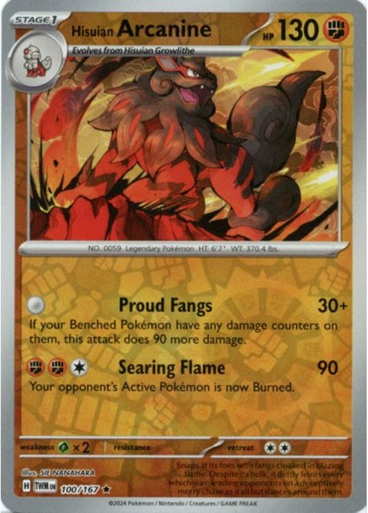 Hisuian Arcanine - 100/167 - Reverse