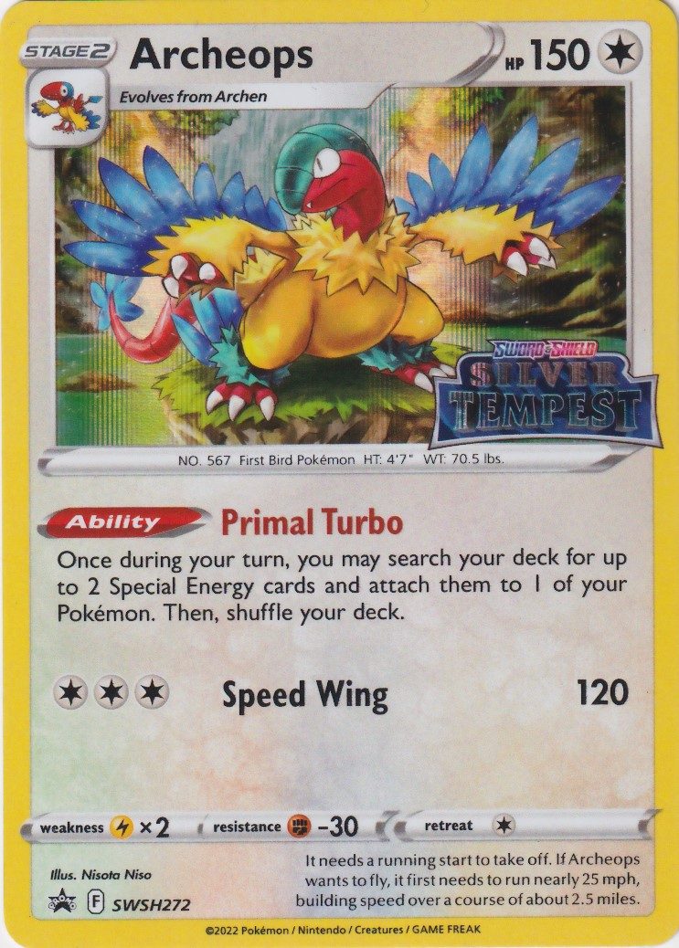 Archeops - SWSH272 (Prerelease) - Pokemon Sword & Shield promo