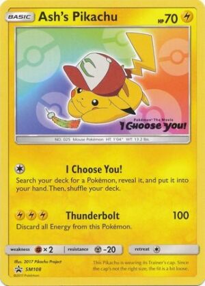 Ash's Pikachu - SM108 - Pokemon Sun & Moon promo