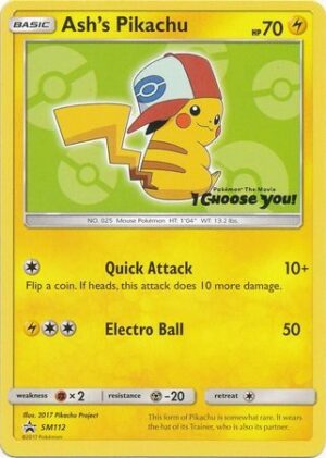 Ash's Pikachu - SM112 - Pokemon Sun & Moon promo