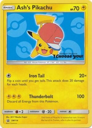 Ash's Pikachu - SM114 - Pokemon Sun & Moon promo