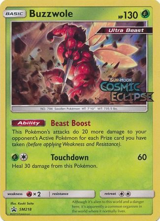 Buzzwole - SM218 (Prerelease) - Pokemon Sun & Moon promo