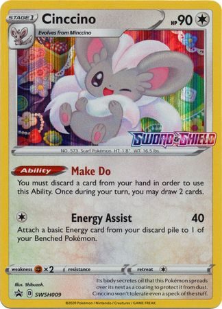 Cinccino - SWSH009 (Prerelease) - Pokemon Sword & Shield promo