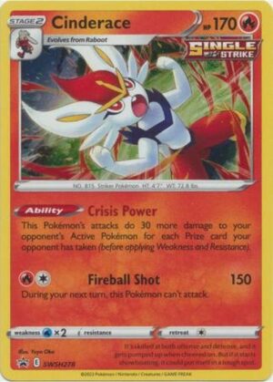 Cinderace - SWSH278 - Pokemon Sword & Shield promo