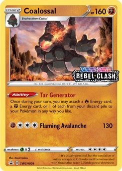 Coalossal - SWSH024 (Prerelease) - Pokemon Sword & Shield promo