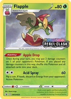 Flapple - SWSH022 (Prerelease) - Pokemon Sword & Shield promo