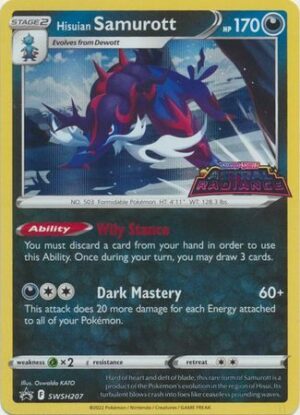 Hisuian Samurott - SWSH207 (Prerelease) - Pokemon Sword & Shield promo
