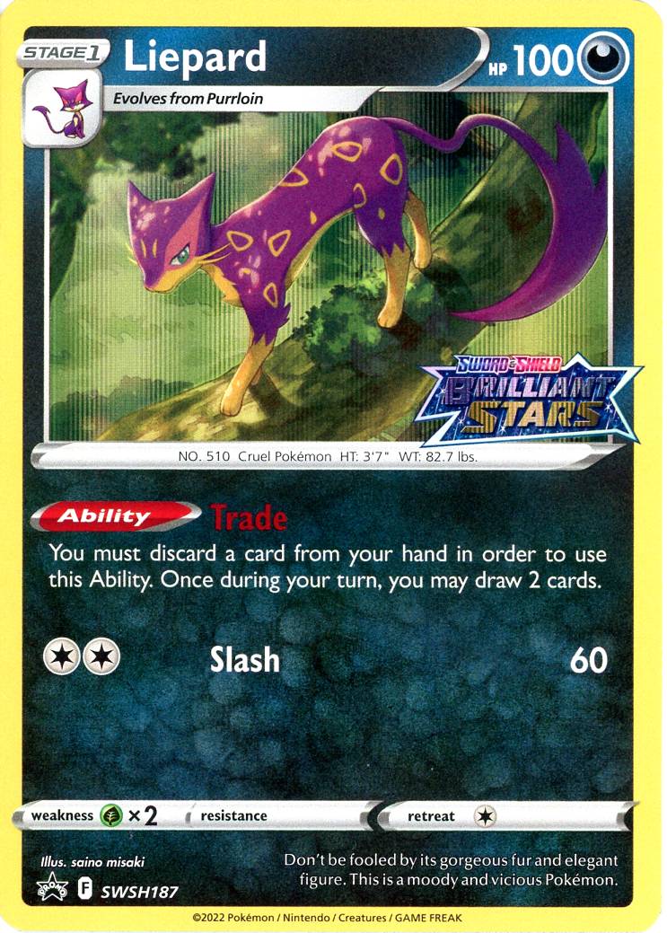 Liepard - SWSH187 (Prerelease) - Pokemon Sword & Shield promo
