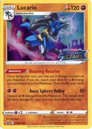 Lucario - SWSH186 (Prerelease) - Pokemon Sword & Shield promo