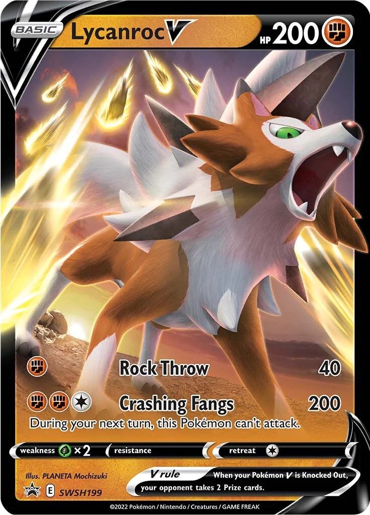 Lycanroc V - SWSH199 - Pokemon Sword & Shield promo