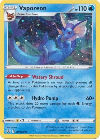 Vaporeon - SWSH072 - Pokemon Sword & Shield promo
