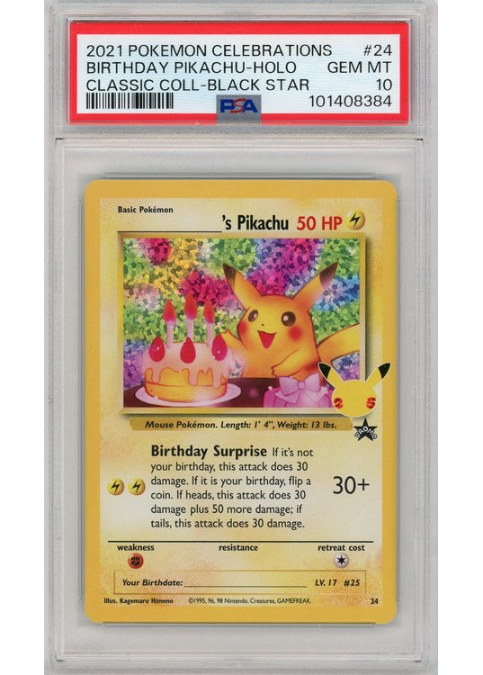 Birthday Pikachu – Classic Collection PSA 10 - Gradede pokemon