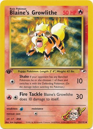 Blaine's Growlithe - 35/132 - 1st Edition