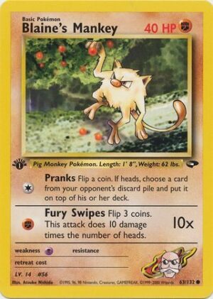 Blaine's Mankey - 63/132 - 1st Edition