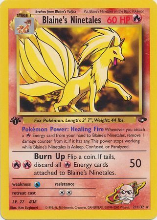 Blaine's Ninetales - 21/132 - 1st Edition