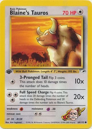 Blaine's Tauros - 64/132 - 1st Edition