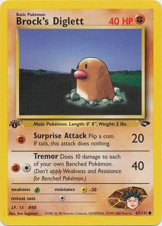 Brock's Diglett - 67/132 - 1st Edition