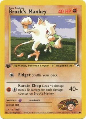 Brock's Mankey - 68/132 - 1st Edition