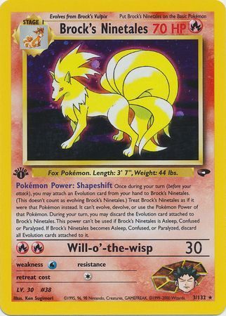 Brock's Ninetales - 3/132 - 1st Edition (Holo)