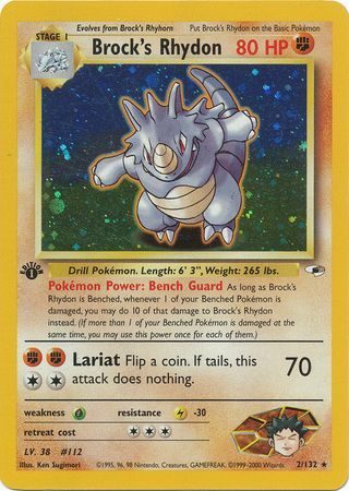 Brock's Rhydon - 2/132 - 1st Edition (Holo)