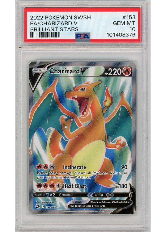 Charizard V PSA 10 - Gradede pokemon kort på Pokemons.dk