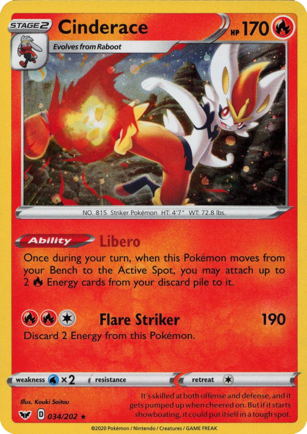 Cinderace - 034/202 - Cosmos Holo